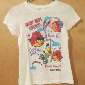 Angry Birds Girls T-Shirts White Size 7-8 ,10-12